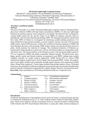 PDF Document Cover - 3D Printed Lightweight Composite Foams: Material Development and Mechanical Performance